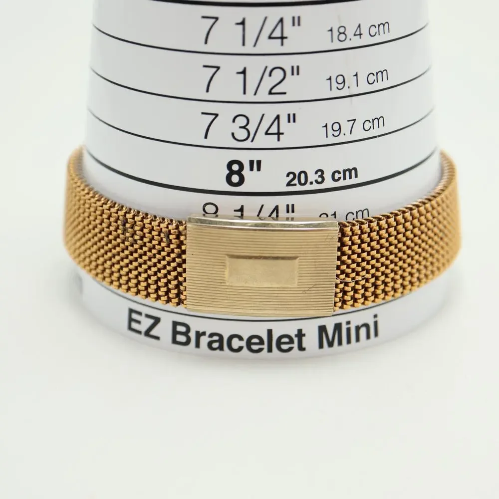 Vintage Edison Gold Tone Unisex 32mm Dress Watch Stretchy Band w New Battery
